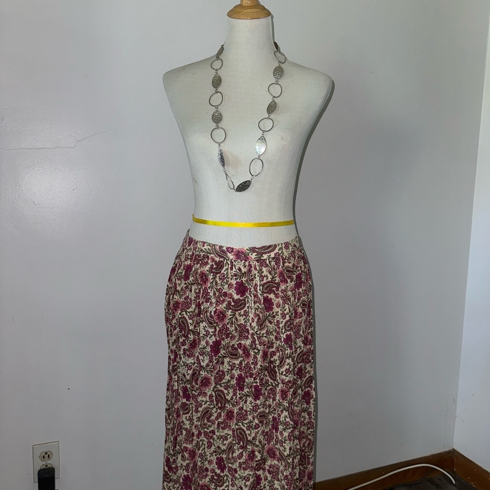 Patrons of Peace Punk and Cream Floral Maxi Skirt